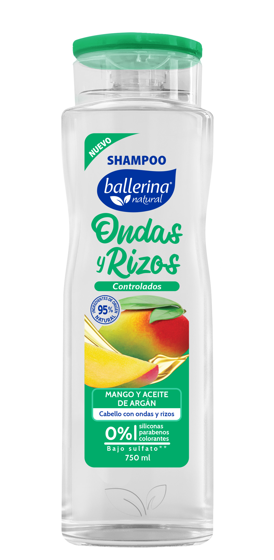 Shampoo Ballerina Ondas y Rizos Botella ( 2 x 750 ML ) 1