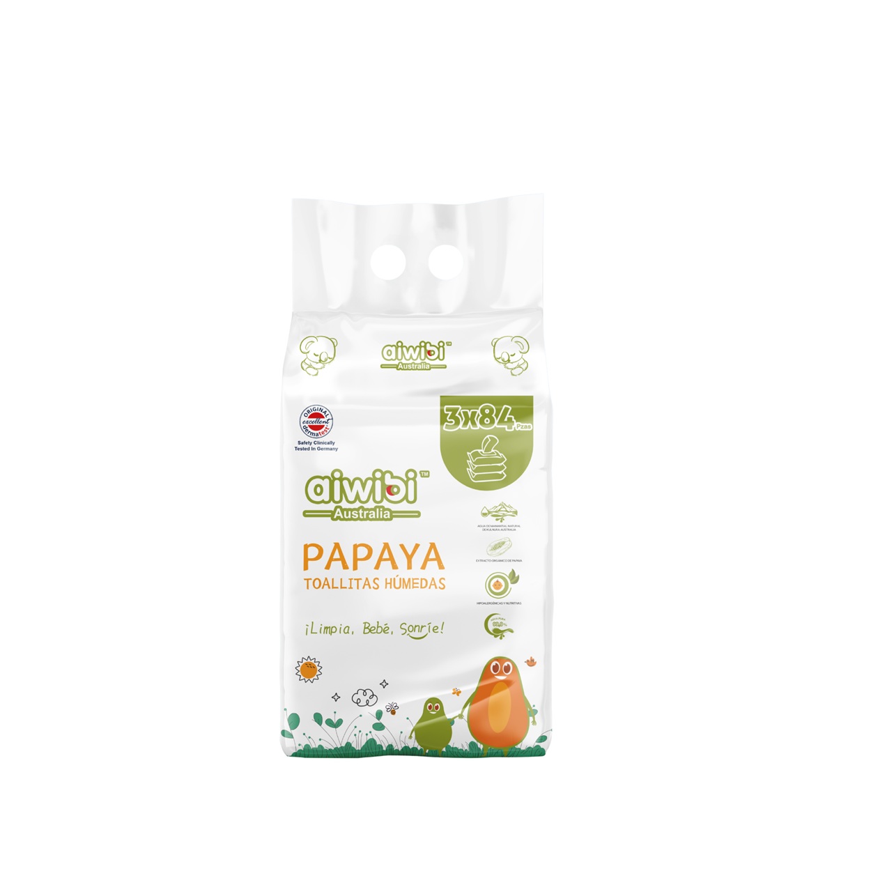 Toallitas Húmedas Aiwibi Papaya ( 3 x 84 UD ) 1