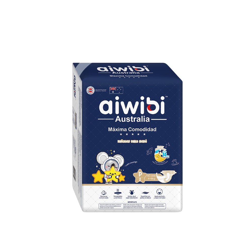 Pañal Aiwibi Máxima Comodidad P ( 60 Pañales ) 1
