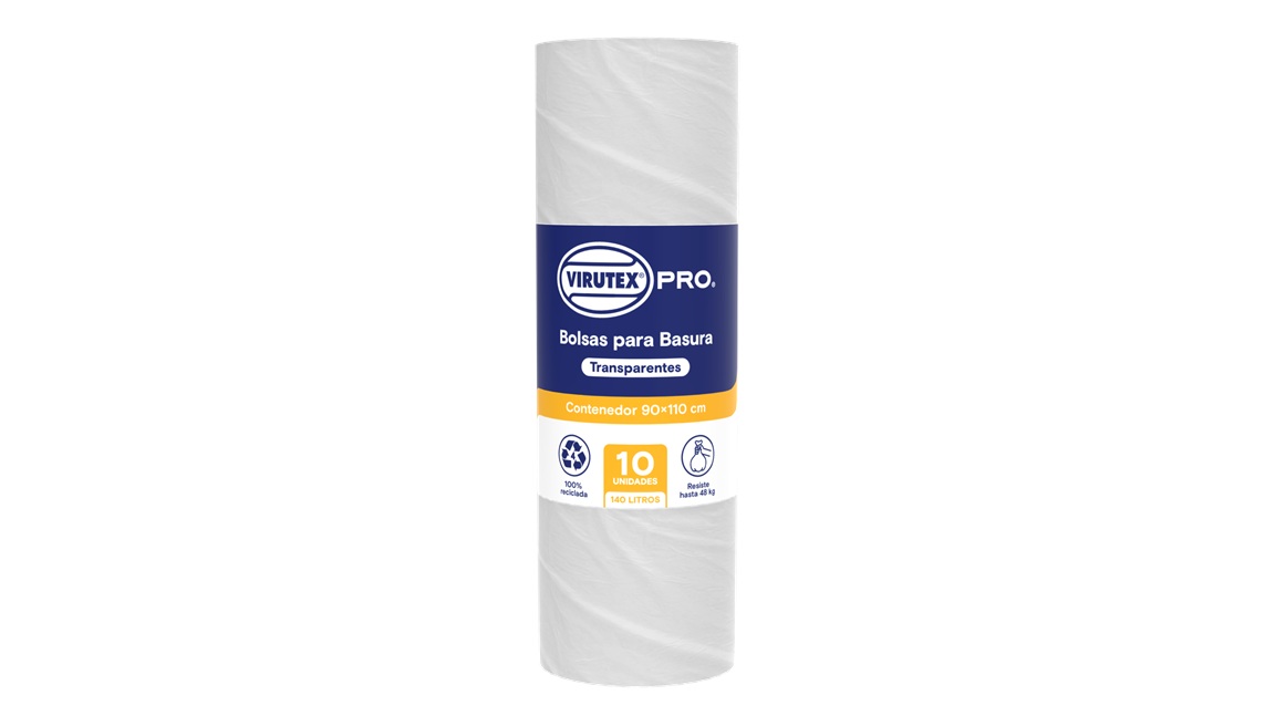 Bolsas de Basura Transparentes Virutex 90 x 110 CM ( 1 Rollo ) 1