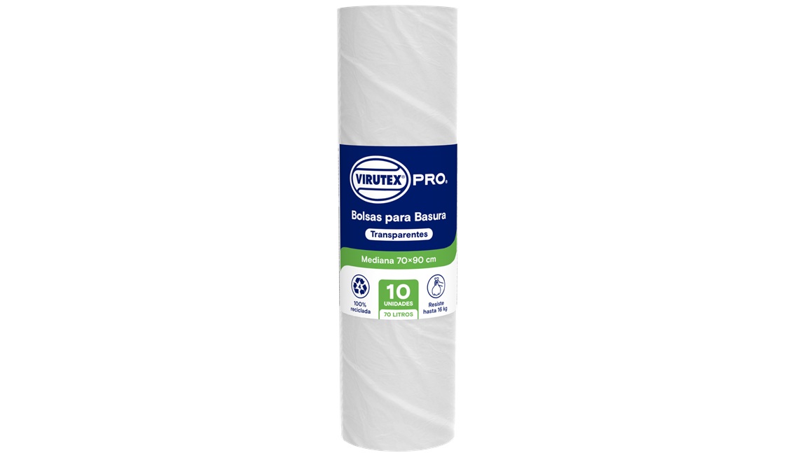 Bolsas de Basura Transparentes Virutex 70 x 90 CM ( 1 Rollo ) 1