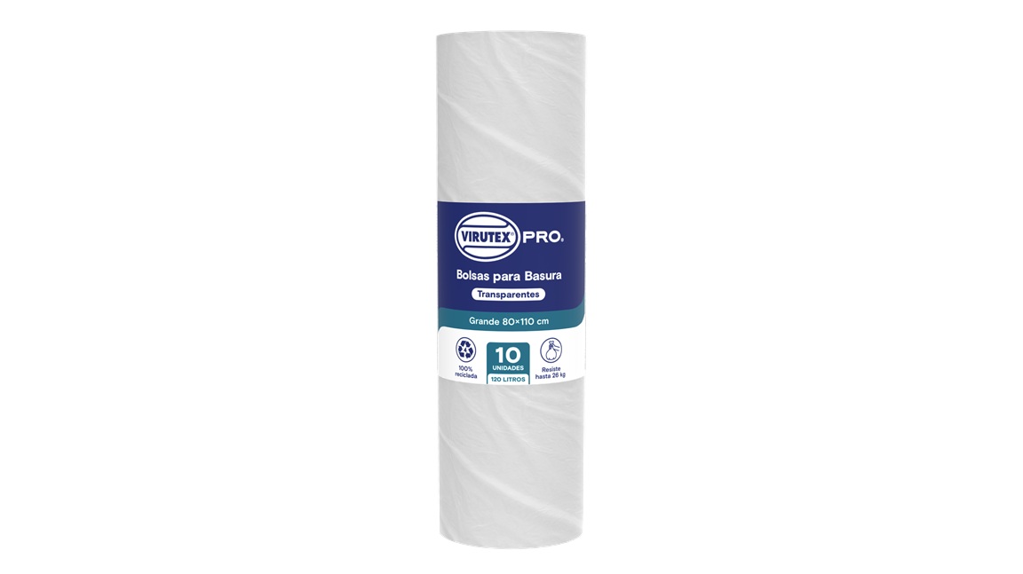 Bolsas de Basura Transparentes Virutex 80 x 110 CM ( 1 Rollo ) 1