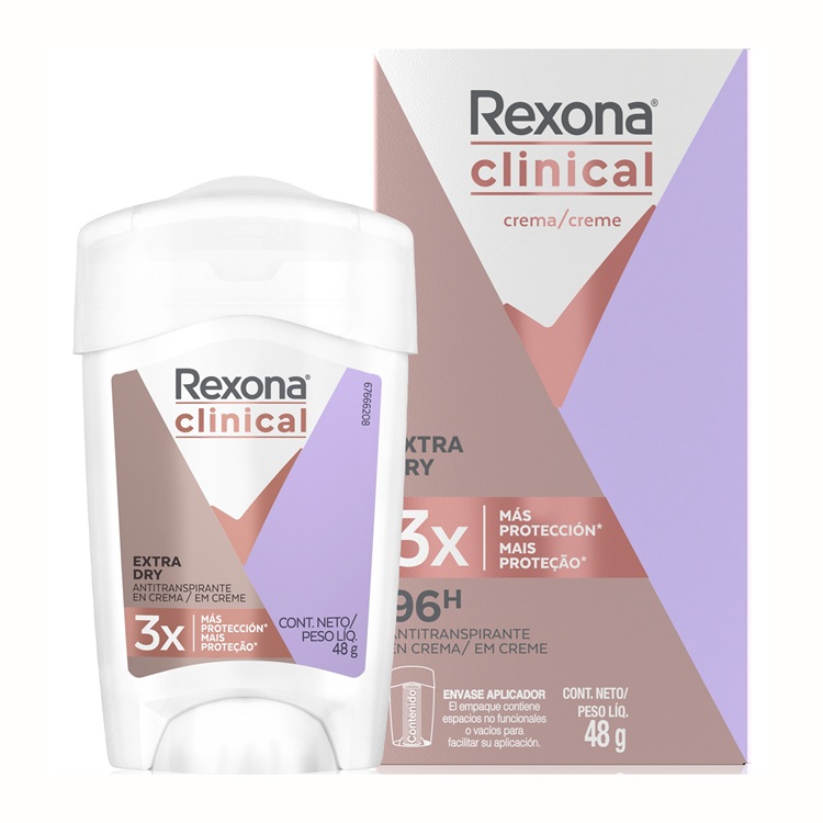Desodorante Antitranspirante Rexona Woman Clinical Crema Extra Dry ( 2 x 48 G ) 1