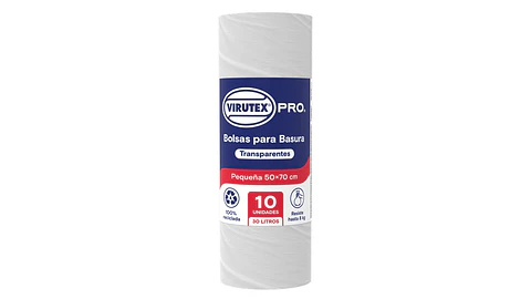 Bolsas de Basura Transparentes Virutex 50 x 70 CM ( 1 Rollo )