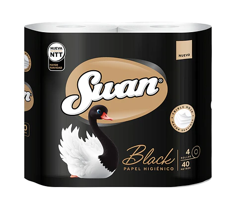Papel Higiénico Swan Black 3 Hojas 40 Metros ( 6 x 4 Rollos )