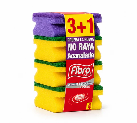 Esponja Acanalada ( 3+1 ) Fibro ( 5 x 4 UD )