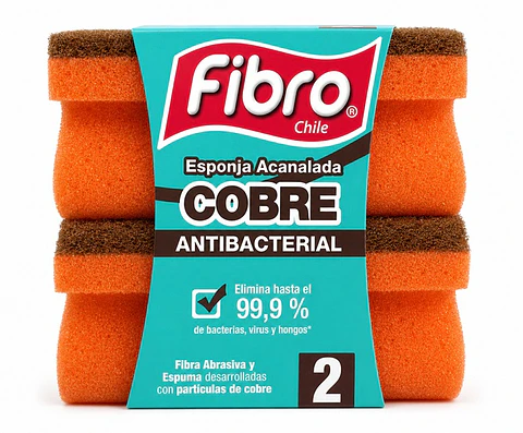 Esponja Acanalada Cobre Fibro ( 5 x 2 UD )