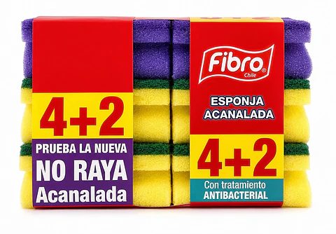 Esponja Acanalada ( 4+2 ) Fibro ( 5 x 6 UD )