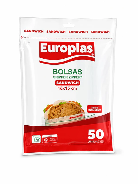 Bolsas Gripper Zipper Pequeñas Europlas 16x15 CM ( 50 UD )