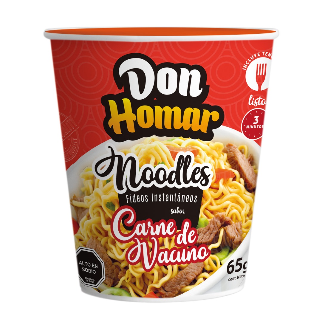 Fideos Instantáneos Don Homar Carne ( 3 x 65 G ) 1