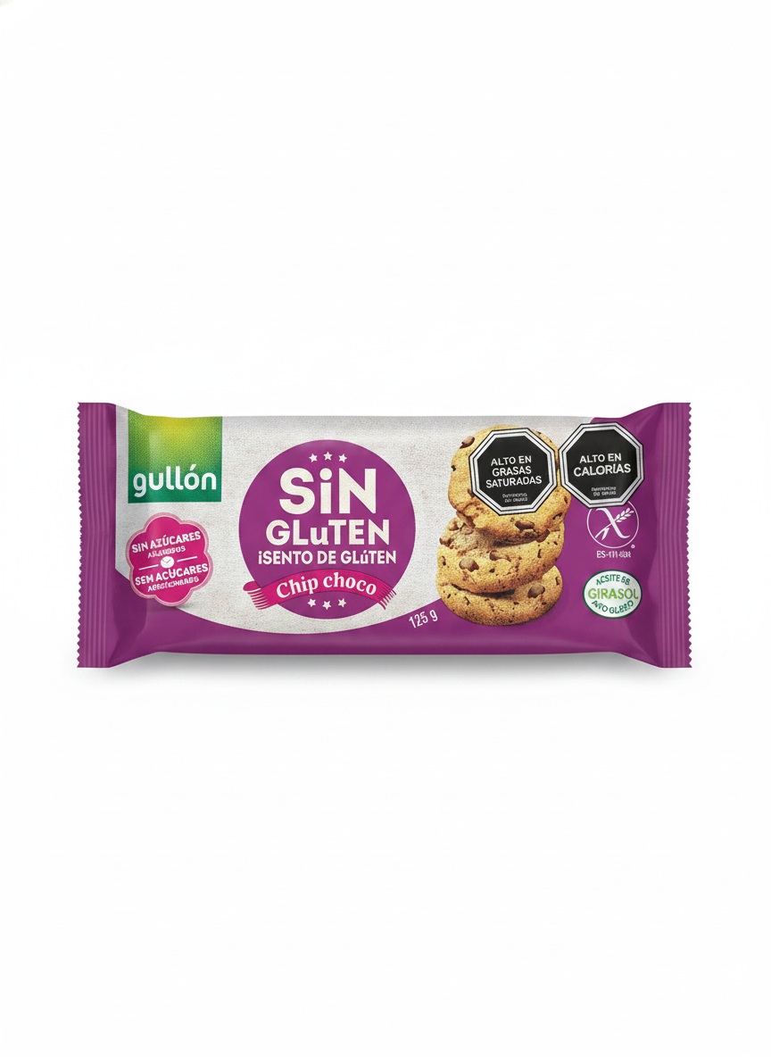 Galletas Gullón Sin Glúten Chips de Chocolate ( 3 x 125 G ) 1