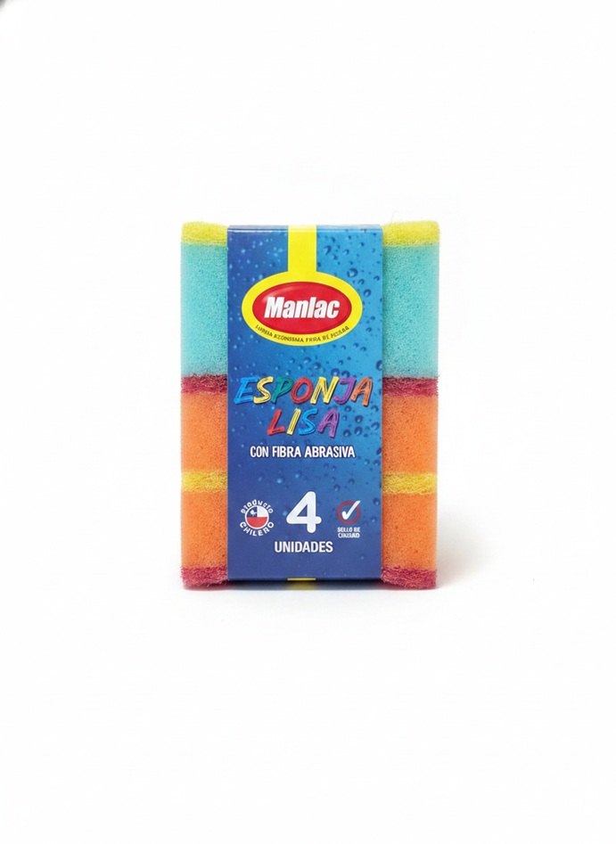 Esponja Lisa Manlac Colores ( 4 x 4 UD ) 1