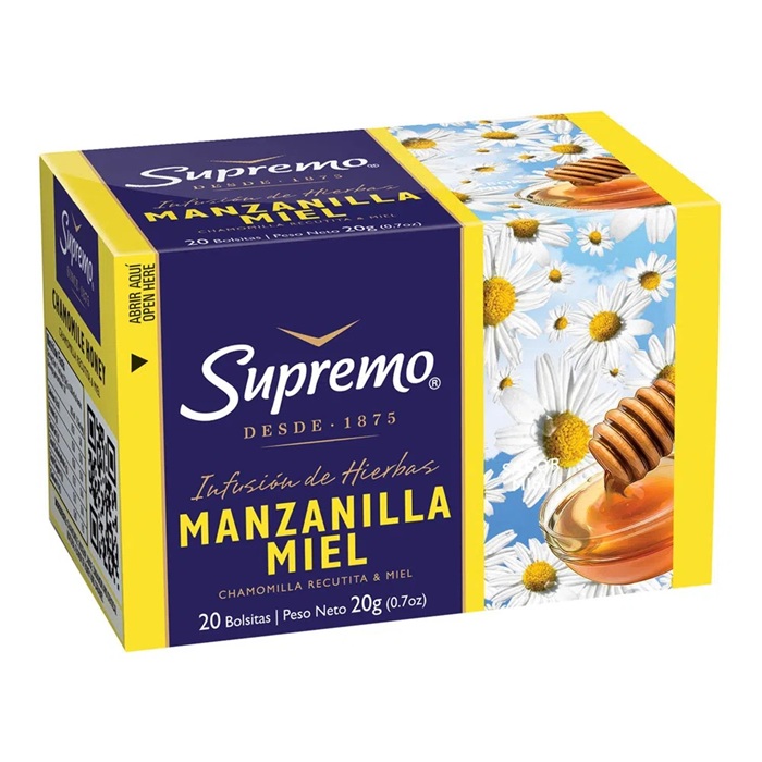 Infusión Manzanilla Miel Supremo ( 5 x 20 Bolsitas ) 1