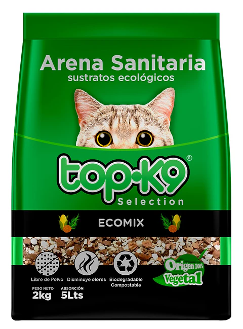 Arena Sanitaria para Gatos Topk9 Ecomix ( 2 KG )