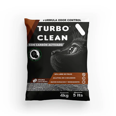 Arena Sanitaria para Gatos Turbo Clean Aglutinante Café Moka ( 4 KG )