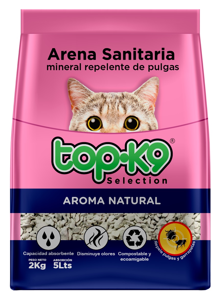 Arena Sanitaria para Gatos Topk9 Mineral ( 2 KG )