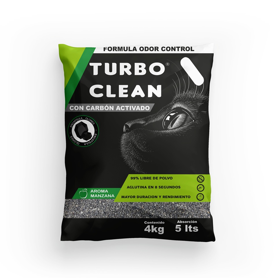 Arena Sanitaria para Gatos Turbo Clean Aglutinante Manzana ( 4 KG ) 1