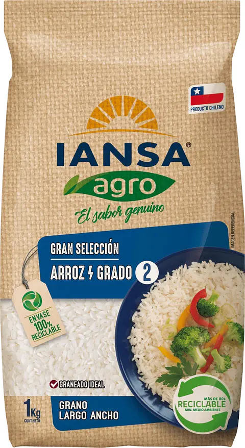 Arroz Gran Selección Grado 2 Iansa Agro ( 5 x 1 KG )