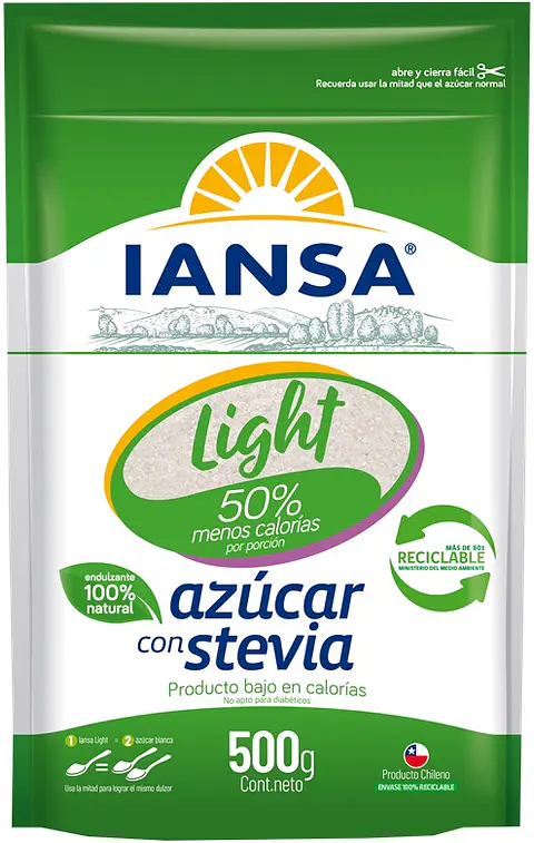 Azucar Light con Stevia Iansa ( 5 x 500 G )