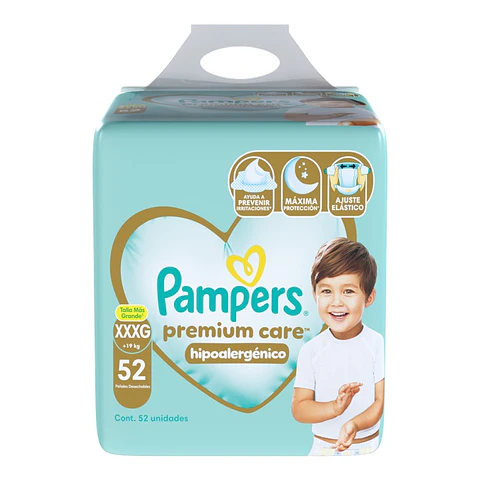 Pañal Pampers Premium Care XXXG ( 52 Pañales )