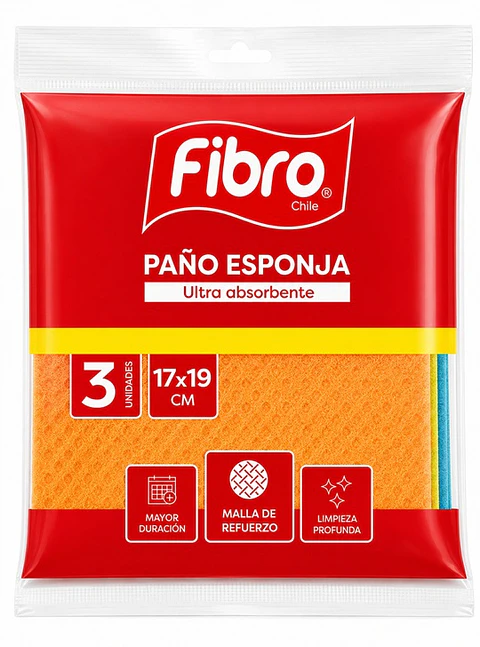 Paño Esponja Fibro ( 5 x 3 UD )