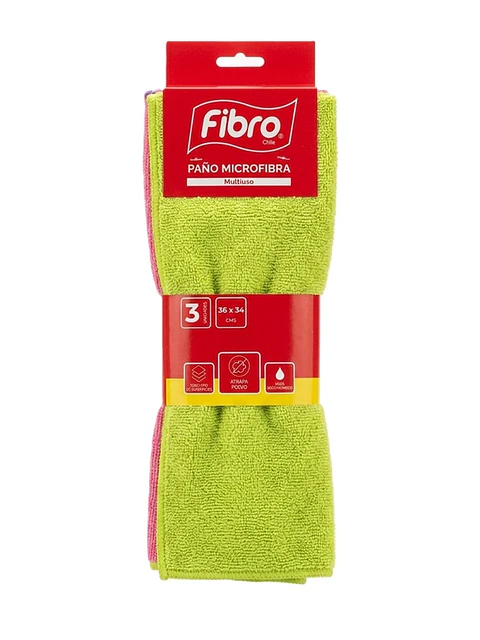 Paño Microfibra Fibro ( 3 x 3 UD )