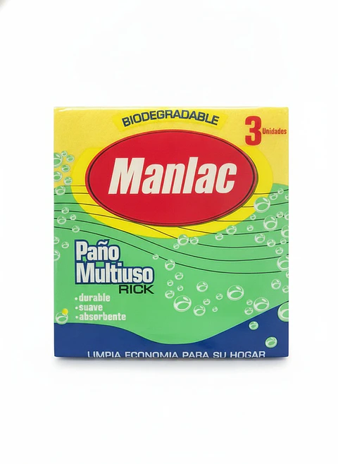 Paño Rick Multiuso Manlac ( 3 x 3 UD )