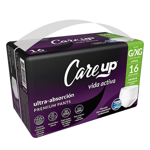 Pañal Pants Adulto Talla G/XG Care Up ( 16 UD )