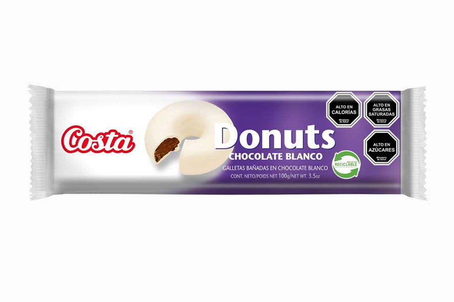 Galleta Donuts Chocolate Blanco Costa ( 4 x 100 G ) 1