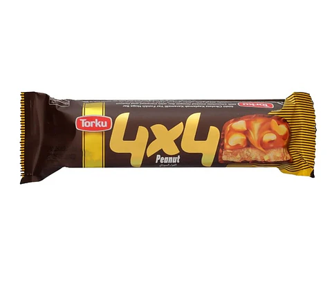 Barra Turrón Caramelo Maní Cubierta Chocolate Torku 4x4 ( 24 x 40 G )