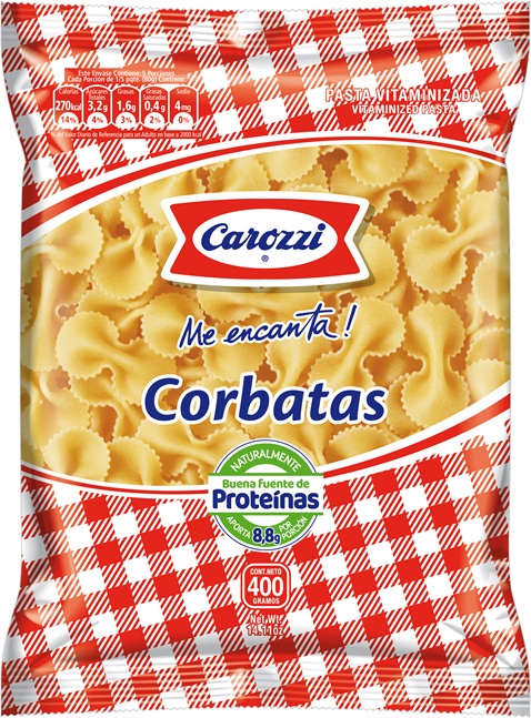 Fideos Corbatas 80 Carozzi ( 5 x 400 G ) 1