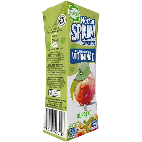 Néctar Sprim Durazno ( 3 x 190 ML )