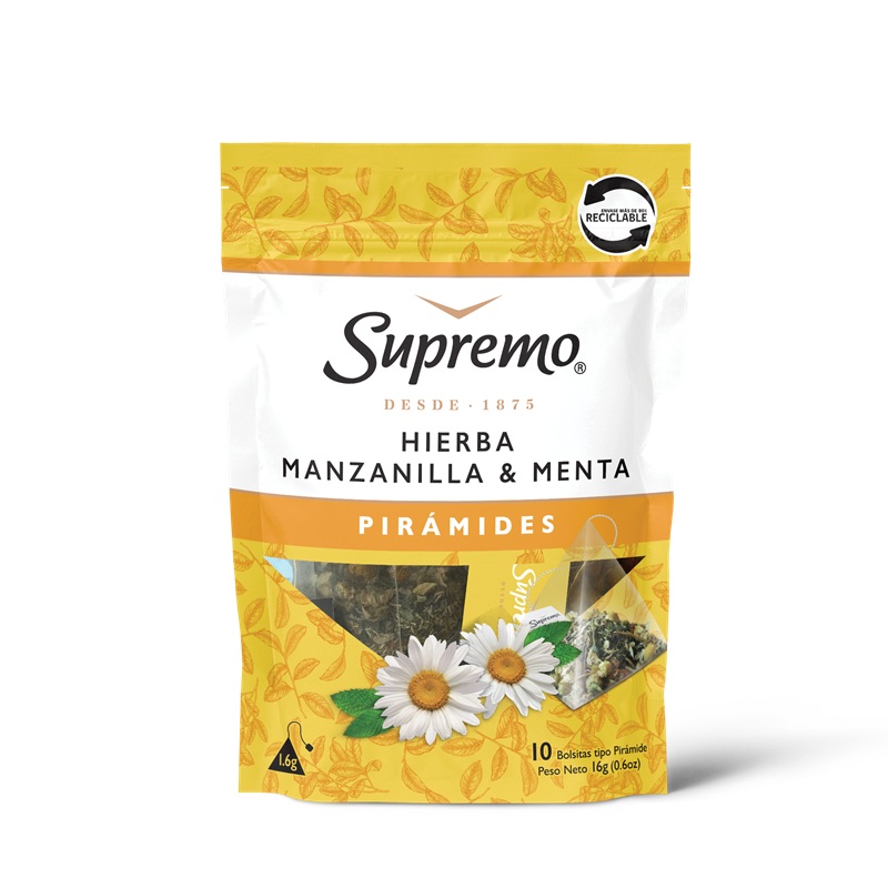 Infusión Manzanilla Menta Supremo Pirámides ( 2 x 10 Bolsitas ) 1
