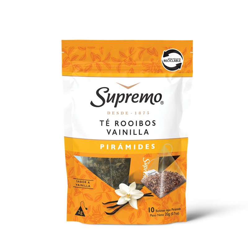 Té Supremo Rooibos Vainilla Pirámides ( 2 x 10 Bolsitas ) 1