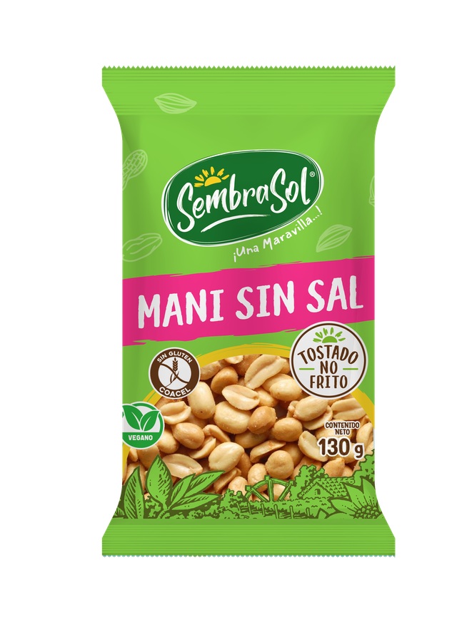 Maní Sin Sal Sembrasol ( 5 x 130 G ) 1