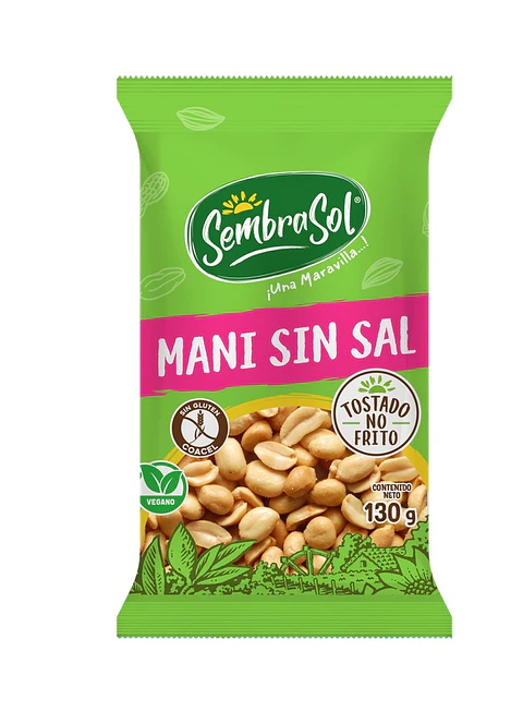 Maní Sin Sal Sembrasol ( 5 x 130 G )