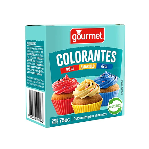 Colorante Tradicional Gourmet ( 3 x 75 ML )