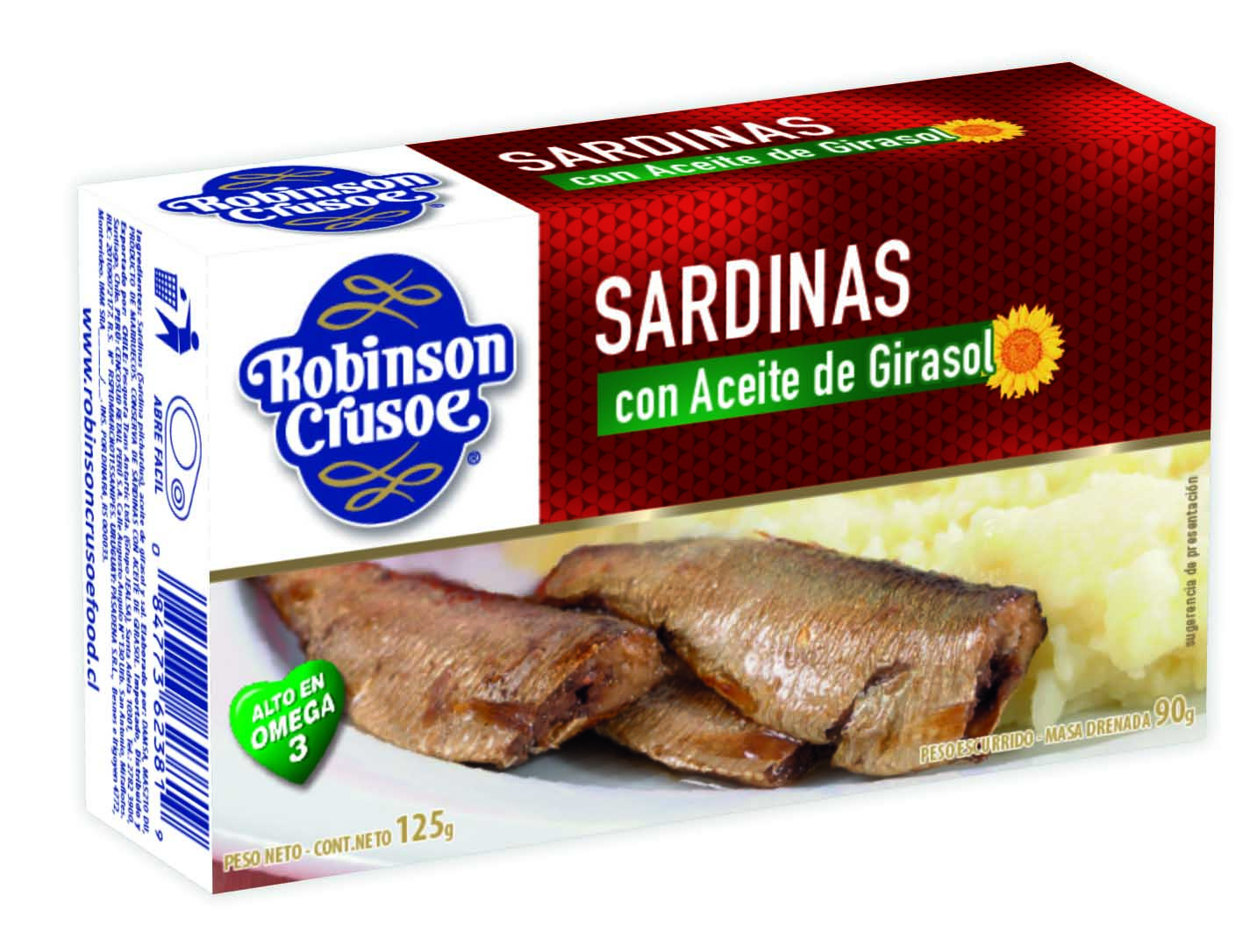 Sardinas Robinson Crusoe Aceite ( 5 x 125 G ) 1