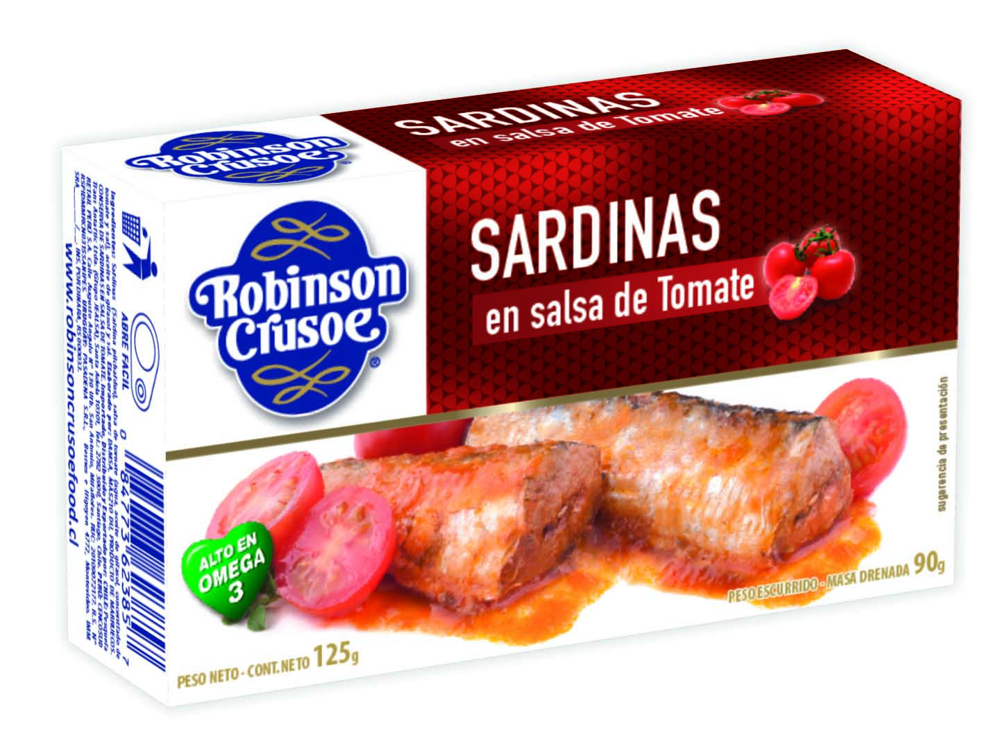 Sardinas Robinson Crusoe Tomate ( 5 x 125 G ) 1