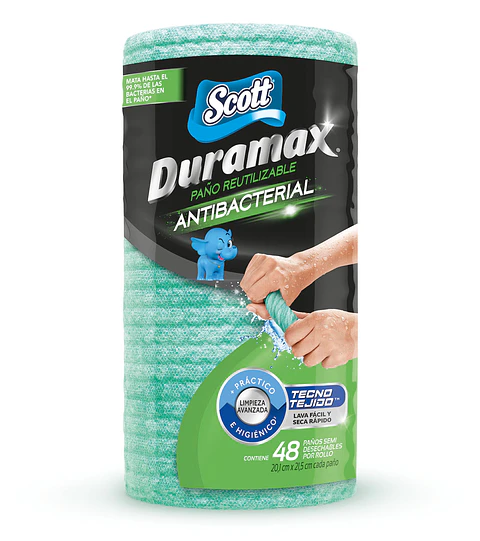 Toalla de Cocina Reutilizable Scott Duramax Antibacterial ( 12 x 1 Rollo )