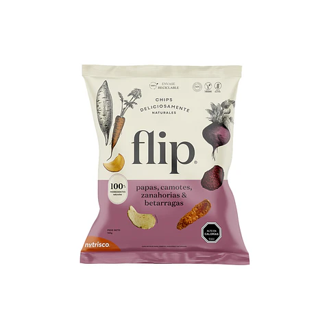 Chips Papa Frita Camote Zanahoria y Betarraga Flip ( 3 x 140 G )