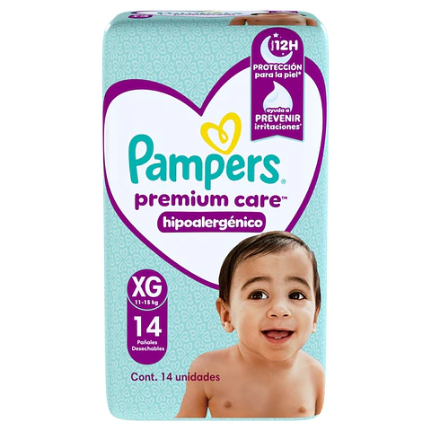 Pañal Pampers Premium Care XG ( 14 Pañales )