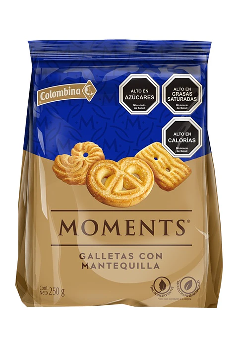 Galletas Moments de Mantequilla Colombina ( 2 x 250 G )