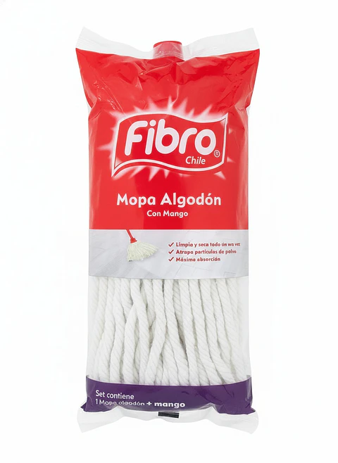Mopa de Algodón con Mango Fibro ( 2 UD )