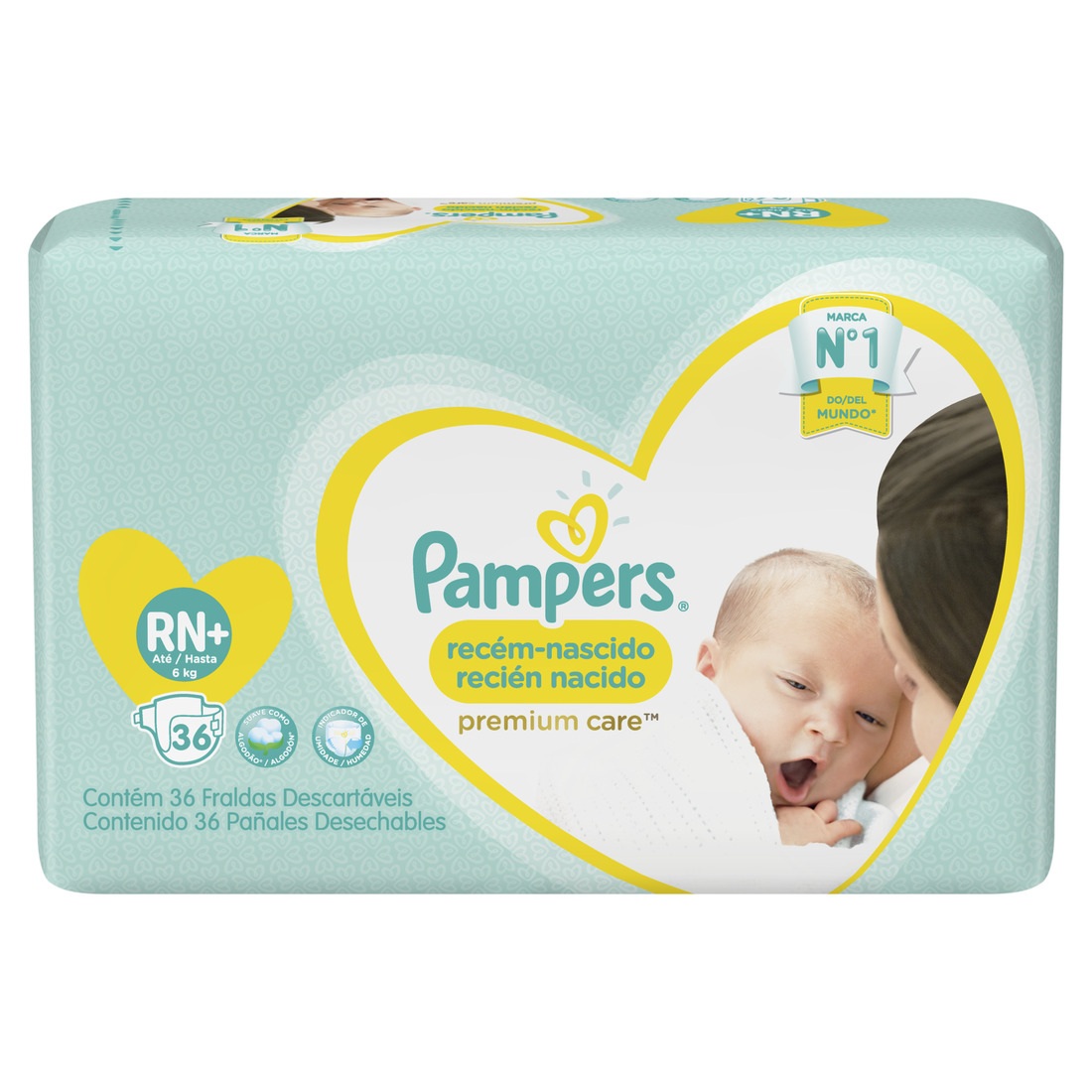 Pañal Pampers Premium Care Recién Nacido + ( 36 Pañales ) 1