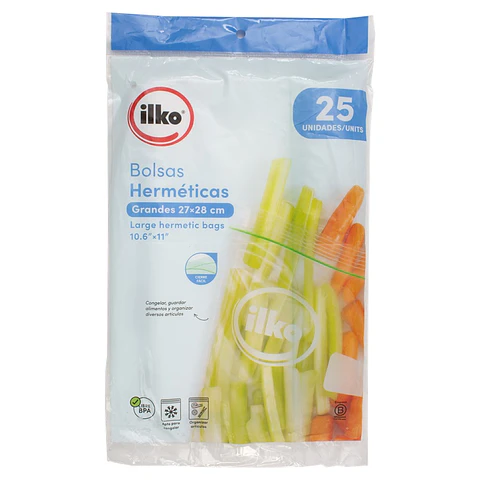 Bolsas Herméticas Grandes 27x28 CM Ilko ( 25 UD )