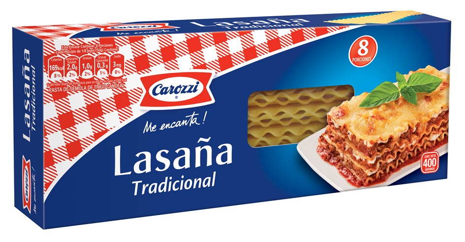Fideos Lasaña 11 Carozzi ( 5 x 400 G ) 1