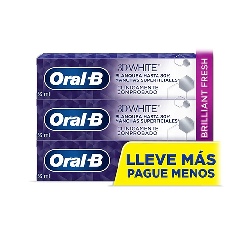 Pasta Dental Oral B 3D White Pack ( 3 x 70 G )