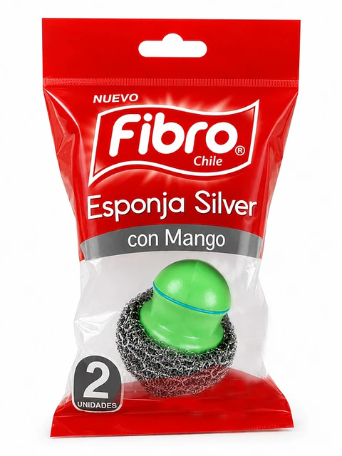 Esponja Silver con Mango Fibro ( 5 x 2 UD )