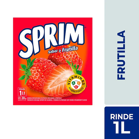 Jugo en Polvo Sprim Frutilla ( 10 UD )